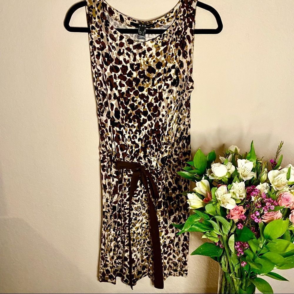 MNG by Mango Leopard Dress Sz S